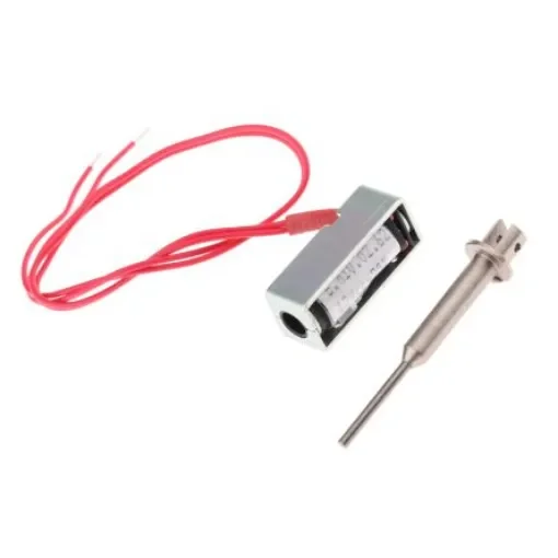 Mecalectro Linear Solenoid, 12 V dc, 0.4N, 30 x 12.7 x 10 mm - 8.M10 02 62 12 VCC 25% product image