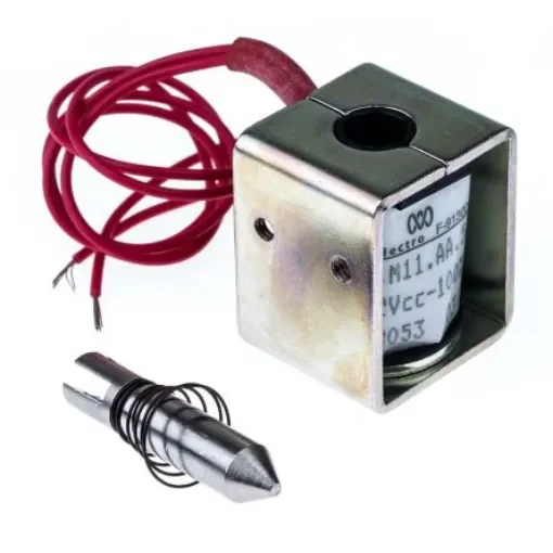 Mecalectro Linear Solenoid, 12 V dc, 1N, 27 x 22 x 20 mm - 8.M11 AA 52 12 VCC 100% product image