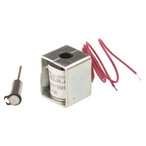 Mecalectro Linear Solenoid, 24 V dc, 1N, 27 x 22 x 20 mm - 8.M11 AA 62 24 VCC 100% product image