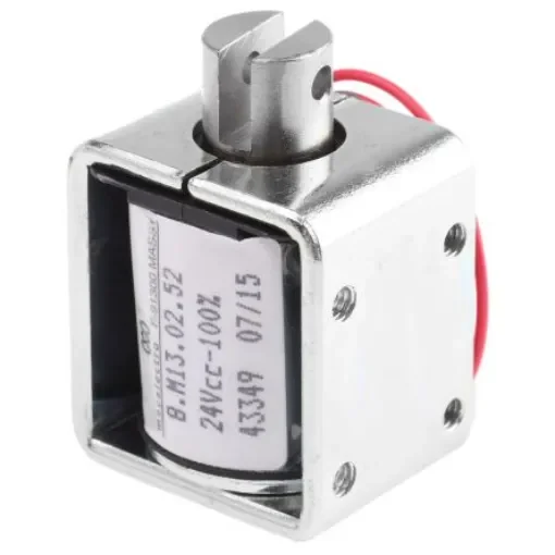 Mecalectro Linear Solenoid, 24 V dc, 2.5N, 35.3 x 31.8 x 25.4 - 8.M13 02 52 24 VCC 100% product image