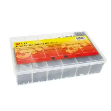3M Heat Shrink Tubing, Black 3.2mm Sleeve Dia. x 150mm Length, GTI Series - 857760 product image