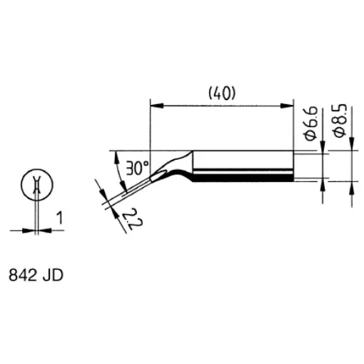 Ersa 2 mm Chisel Soldering Iron Tip for use with Power Tool - 842JD product image