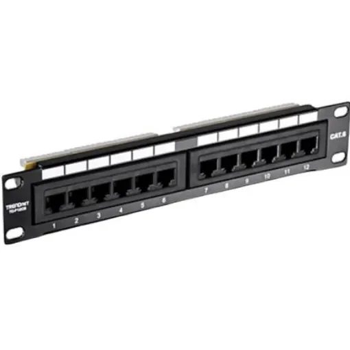 Trendnet TC Series Cat6 12 Port RJ45 Patch Panel Unshielded Black - TC-P12C6 product image