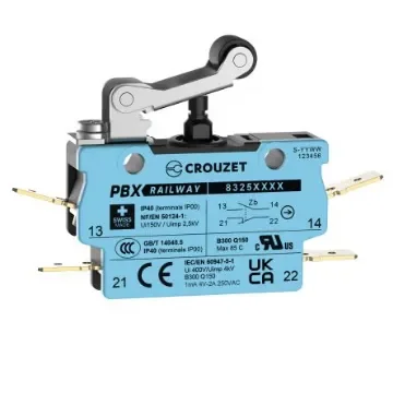 Crouzet Roller Lever Micro Switch, Screw Terminal, SPST, IP40 - 83254003 product image