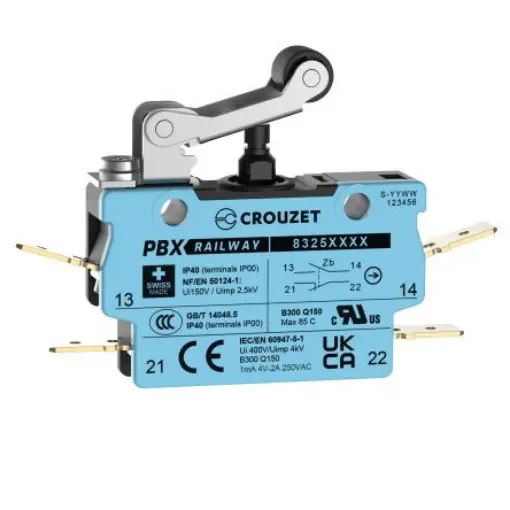 Crouzet Roller Lever Micro Switch, Screw Terminal, SPST, IP40 - 83254003 product image