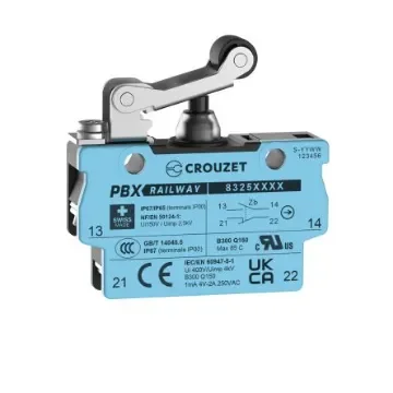Crouzet Roller Lever Micro Switch, Screw Terminal, SPST, IP67 - 83254223 product image