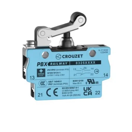 Crouzet Roller Lever Micro Switch, Screw Terminal, SPST, IP67 - 83254223 product image
