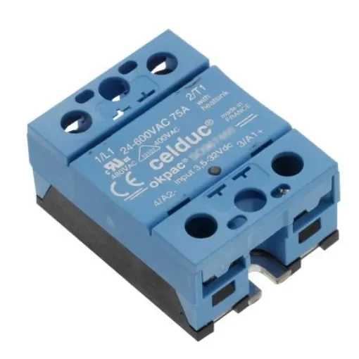 Celduc SO8 Series Solid State Relay, 75 A Load, Chassis Mount, 690 V ac Load, 265 V ac/dc Control - SO887940 product image
