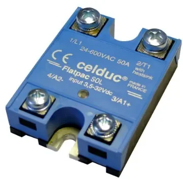 Celduc SOL Series Solid State Relay, 50 A Load, Chassis Mount, 690 V ac Load, 32 Vdc Control - SOL885060 product image