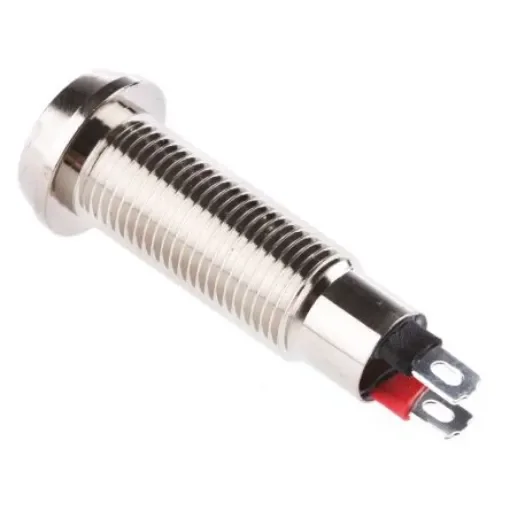 Marl Red Panel Mount Indicator, 24V dc, 8.1mm Mounting Hole Size, Solder Tab Termination, IP67 - 508-501-22 product image