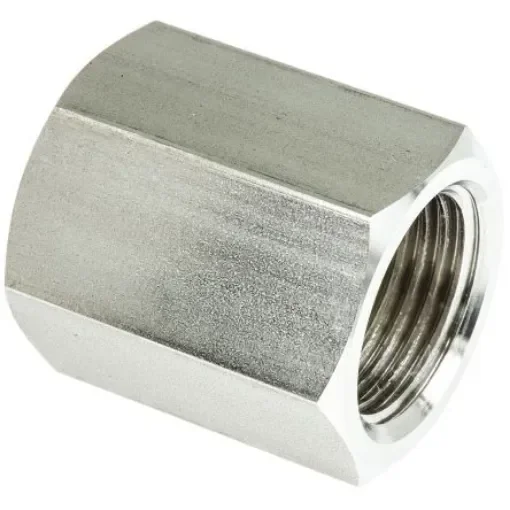 Legris Stainless Steel Pipe Fitting, Straight Hexagon Coupler, Female G 1/2in x Female G 1/2in - 1855 21 21 product image
