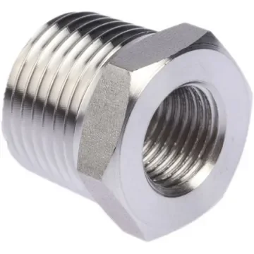 Legris Stainless Steel Pipe Fitting, Straight Hexagon Reducer, Male R 1/2in x Female G 1/4in - 1863 21 13 product image