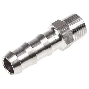 Legris Stainless Steel Pipe Fitting, Straight Hexagon Tailpiece Adapter, Male R 1/8in x Male - 1823 07 10 product image