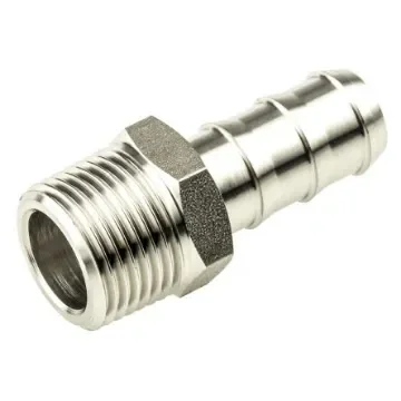 Legris Stainless Steel Pipe Fitting, Straight Hexagon Tailpiece Adapter, Male R 3/8in x Male - 1823 10 17 product image