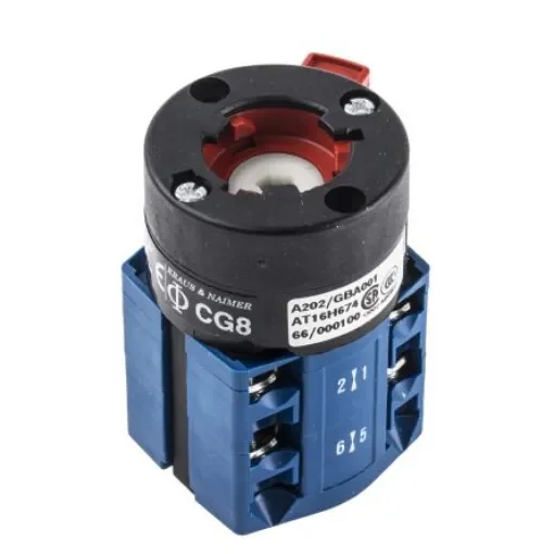Kraus & Naimer, 3P 2 Position 60° On-Off Cam Switch, 20A - CG8.A202/GBA001.*FT product image