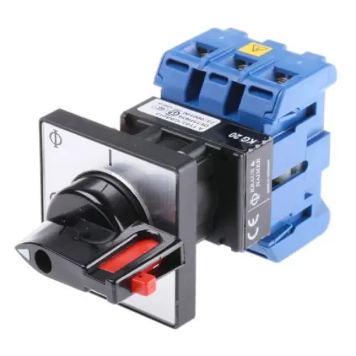 Kraus & Naimer 3P Pole Panel Mount Isolator Switch - 25A Maximum Current, 7.5kW Power Rating, IP65 - KG20A.T103/GBA010.FT2 product image