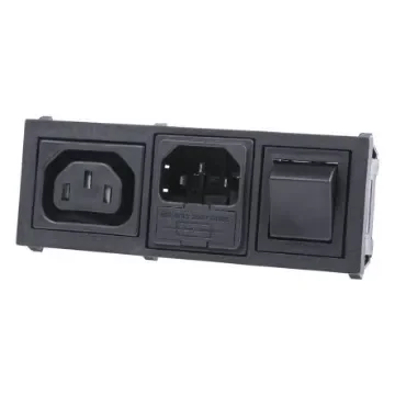 Bulgin C13, C14 Snap-In IEC Connector Socket, Plug, 10A, 250 V, Fuse Size 5 x 20mm - BZH11/Z0000/10 product image