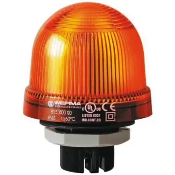 Werma EM 817 Series Yellow Flashing Beacon, 24 V dc, Panel Mount, Xenon Bulb, IP65 - 817.300.55 product image