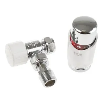 Drayton Chrome Plated Brass 1/2 in BSP to 1/2 in BSP Thermostatic Radiator Valve - 07 05 090 product image