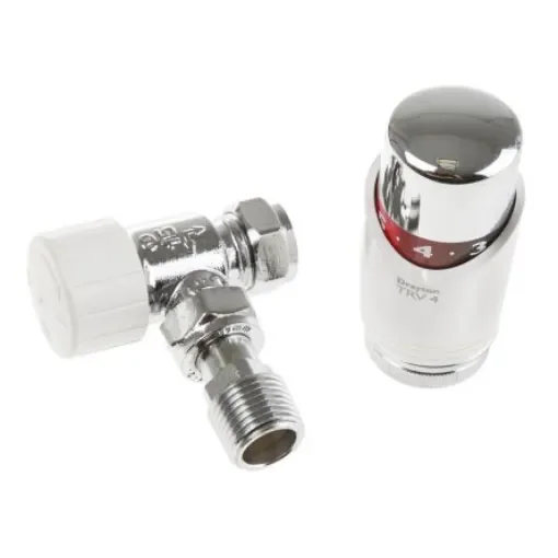 Drayton Chrome Plated Brass 1/2 in BSP to 1/2 in BSP Thermostatic Radiator Valve - 07 05 090 product image