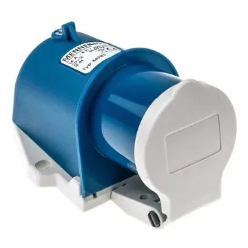 MENNEKES, PowerTOP IP44 Blue Wall Mount 3P Right Angle Industrial Power Socket, Rated At 16A, 230 V - 847 product image