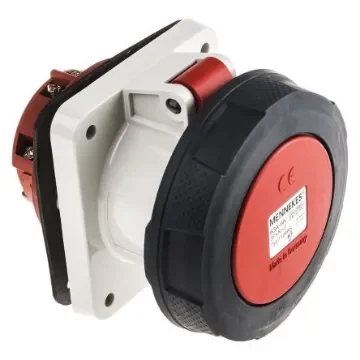 MENNEKES, SoftCONTACT IP67 Red Panel Mount 3P + N + E Industrial Power Socket, Rated At 63A, 400 V - 1128A product image