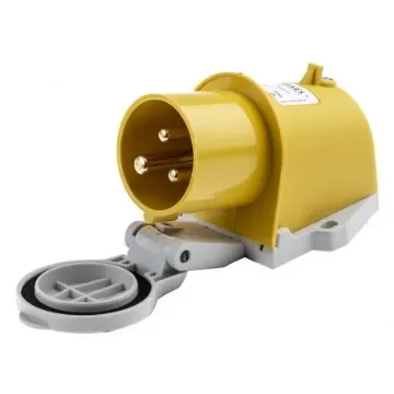 MENNEKES IP44 Yellow Wall Mount 3P Right Angle Industrial Power Plug, Rated At 16A, 110 V - 846 product image