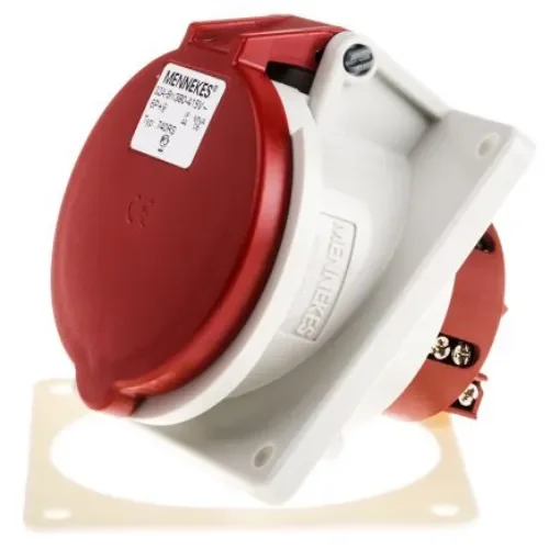 MENNEKES IP44 Red Panel Mount 7P 20 ° Industrial Power Socket, Rated At 32A, 400 V - 740 product image