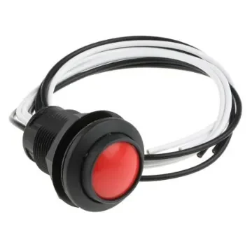 ITW Switches 49-76 Series Push Button Switch, Momentary, Panel Mount, 30.5mm Cutout, SPST, Clear LED, 250V ac, IP67 - 49-769024 product image