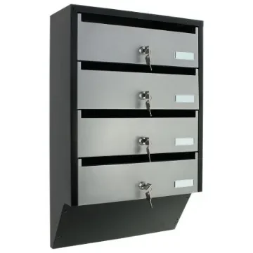 Silver/Black Mailbox, 600 mm x 385mm x 140 mm - T06209 product image