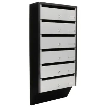 Silver/Black Mailbox, 824 mm x 385mm x 140 mm - T06368 product image