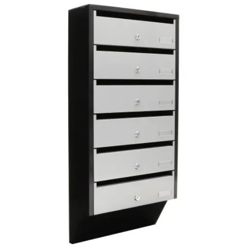 Silver/Black Mailbox, 824 mm x 385mm x 140 mm - T06368 product image