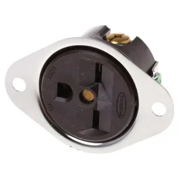 Hubbell USA Mains Connector, 15A Black, Panel Mount Nylon Screw, 250 V - HBL5656 product image