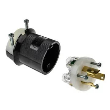 Hubbell USA Mains Plug, 30A Black, Cable Mount Nylon Screw, 250 V - HBL2621 product image