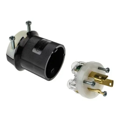 Hubbell USA Mains Plug, 30A Black, Cable Mount Nylon Screw, 250 V - HBL2621 product image