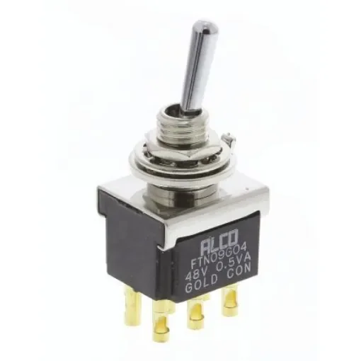 TE Connectivity Toggle Switch, Panel Mount, On-On, DPDT, Solder Terminal, 250V - FTN09G04 product image