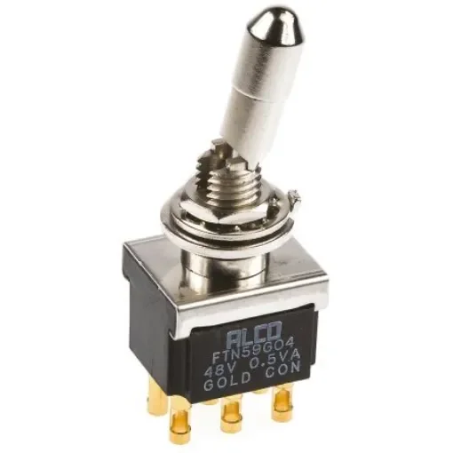 TE Connectivity Toggle Switch, Panel Mount, On-On, DPDT, Solder Terminal - FTN59G04 product image