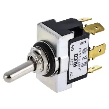 TE Connectivity Toggle Switch, Panel Mount, On-Off-On, DPDT, Tab Terminal - AWTP1504 product image
