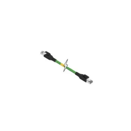 MolexBrad Micro-Change, 2m Cat5e, Green RJ45 to Male RJ45 Male, Shielded Shielded, Terminated TPE Sheath - 1201088354 product image