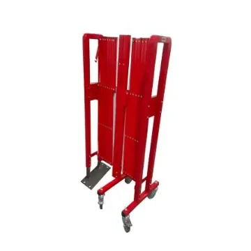 Viso Red & White Steel Extendable Barrier, 4m, White Tape - BAR4000RBFIX product image