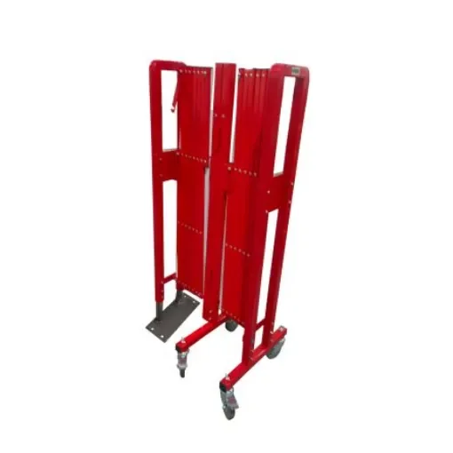 Viso Red & White Steel Extendable Barrier, 4m, White Tape - BAR4000RBFIX product image