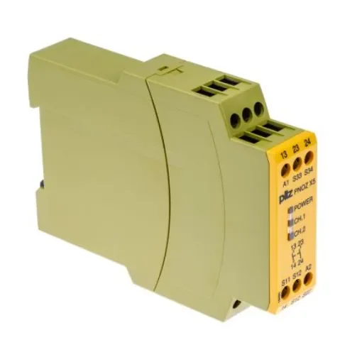 Pilz PNOZ X PNOZ X5 Emergency Stop Safety Relay, 24V ac/dc, Single/Dual-Channel, 2 Safety Contacts - 774325 product image