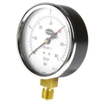 Brannan G 3/8 Analogue Pressure Gauge 4bar Bottom Entry 100mm Outside Diameter - 34/653/0 product image