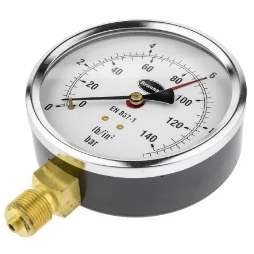 Brannan G 3/8 Analogue Pressure Gauge 10bar Bottom Entry 100mm Outside Diameter - 34/655/0 product image