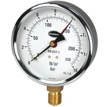 Brannan G 3/8 Analogue Pressure Gauge 16bar Bottom Entry 100mm Outside Diameter - 34/656/0 product image
