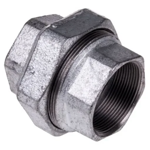 Georg Fischer Galvanised Malleable Iron Fitting Taper Seat Union, Female BSPP 2in to Female BSPP 2in - 770340209 product image