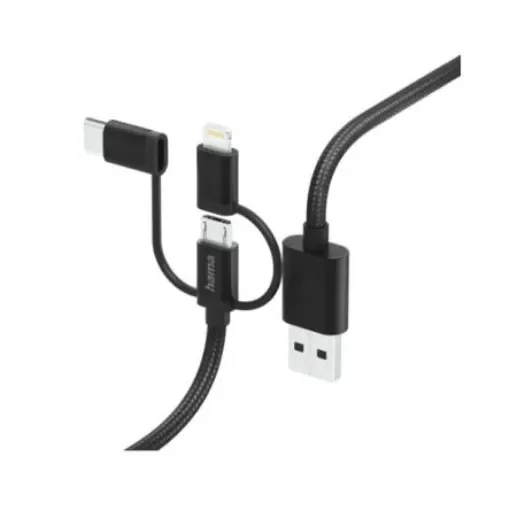 Hama USB 2.0, Male Lightning to Male USB A, USB C, 480Mbps, 1.5m - 00201536 product image