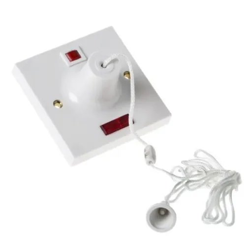 MK Electric White Ceiling Pull Switch, 50A 1 Way - 3164 WHI product image