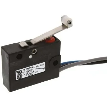 Saia-Burgess Roller Lever Micro Switch, Pre-wired Terminal, 5 A @ 250 V ac, SPDT, IP67 - V3SYR1-UL product image