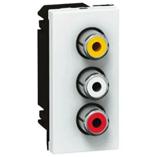 Legrand Single Gang 3 Way Female RCA Faceplate - 0 787 54 product image